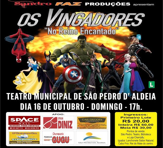 Teatro Municipal de São Pedro da Aldeia apresenta “Os Vingadores no Reino Encantado”