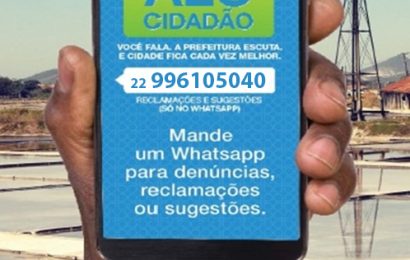 WhatsApp “Alô Cidadão” da Prefeitura de São Pedro da Aldeia tem novo número – (22) 99610-5040