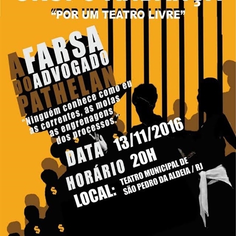 Teatro Municipal de São Pedro da Aldeia apresenta “ A Farsa do Advogado Pathelin” neste domingo