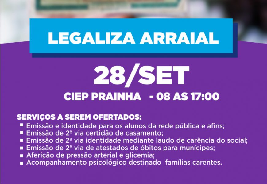 ARRAIAL SE PREPARA PARA MEGAEVENTO EM PARCERIA COM O GOVERNO DO ESTADO.
